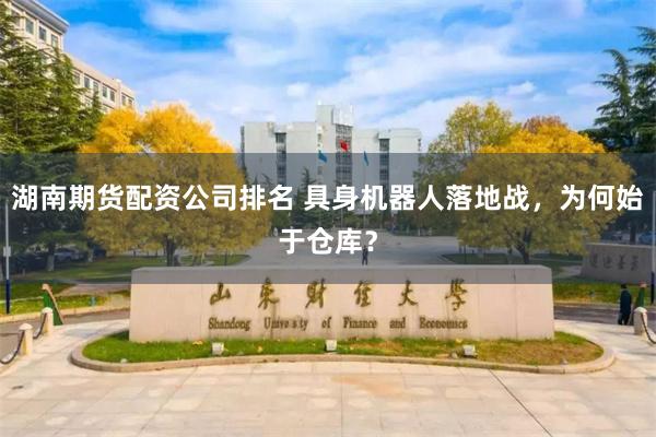 湖南期货配资公司排名 具身机器人落地战，为何始于仓库？