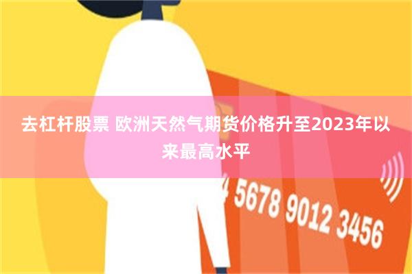 去杠杆股票 欧洲天然气期货价格升至2023年以来最高水平