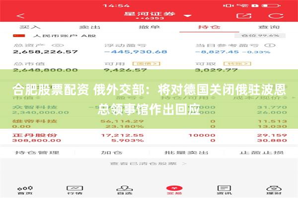 合肥股票配资 俄外交部：将对德国关闭俄驻波恩总领事馆作出回应