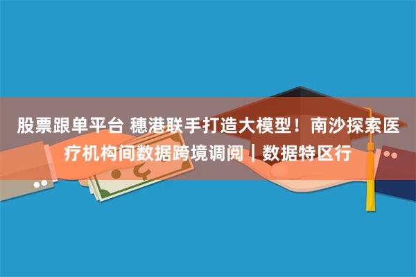 股票跟单平台 穗港联手打造大模型!南沙探索医疗机构间数据跨境调阅|数据特区行